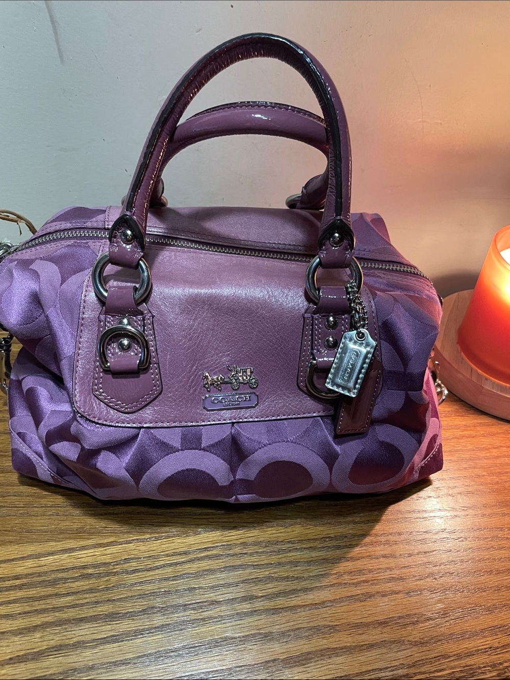 Coach Purple Signature Satchel